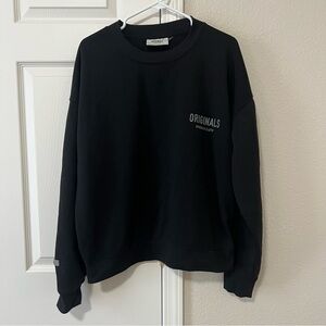 Brooklyn Cloth Originals Black Crewneck Track Sweatshirt - Medium
